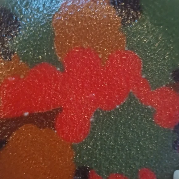 Peggy Karr Glass New Fused Glass 8" Pine Cones & Holly Plate - Picture 8 of 8